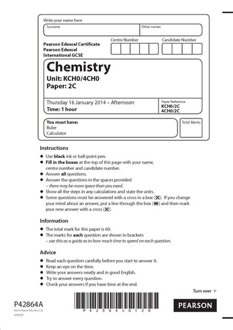 Paper number 2C Level 12 Number of marks allocated in the. . Edexcel igcse chemistry 2022 paper
